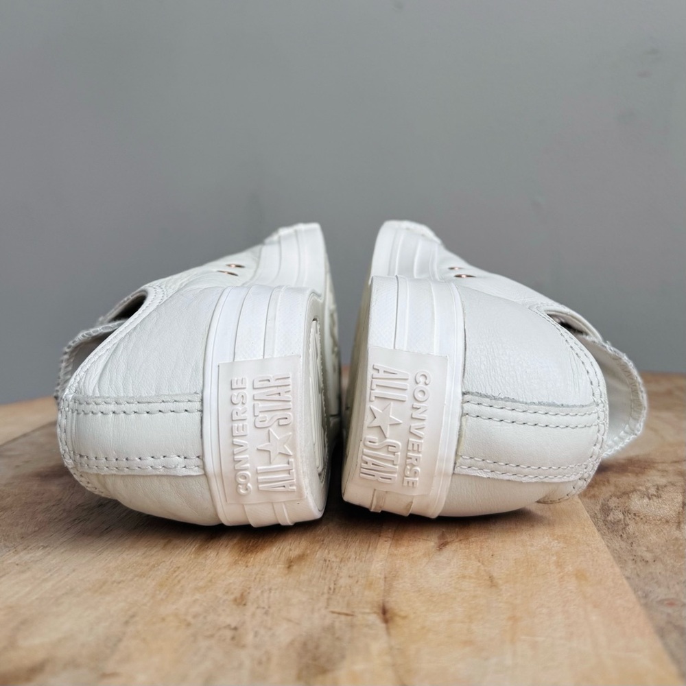 Converse Low Top Sneakers in White with Rose Gold Eyelets - Picture 8 of 14